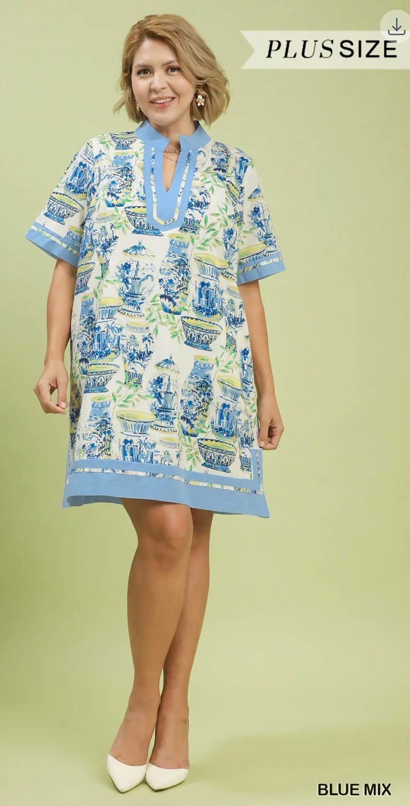 Mix Abstract Print Mini Dress