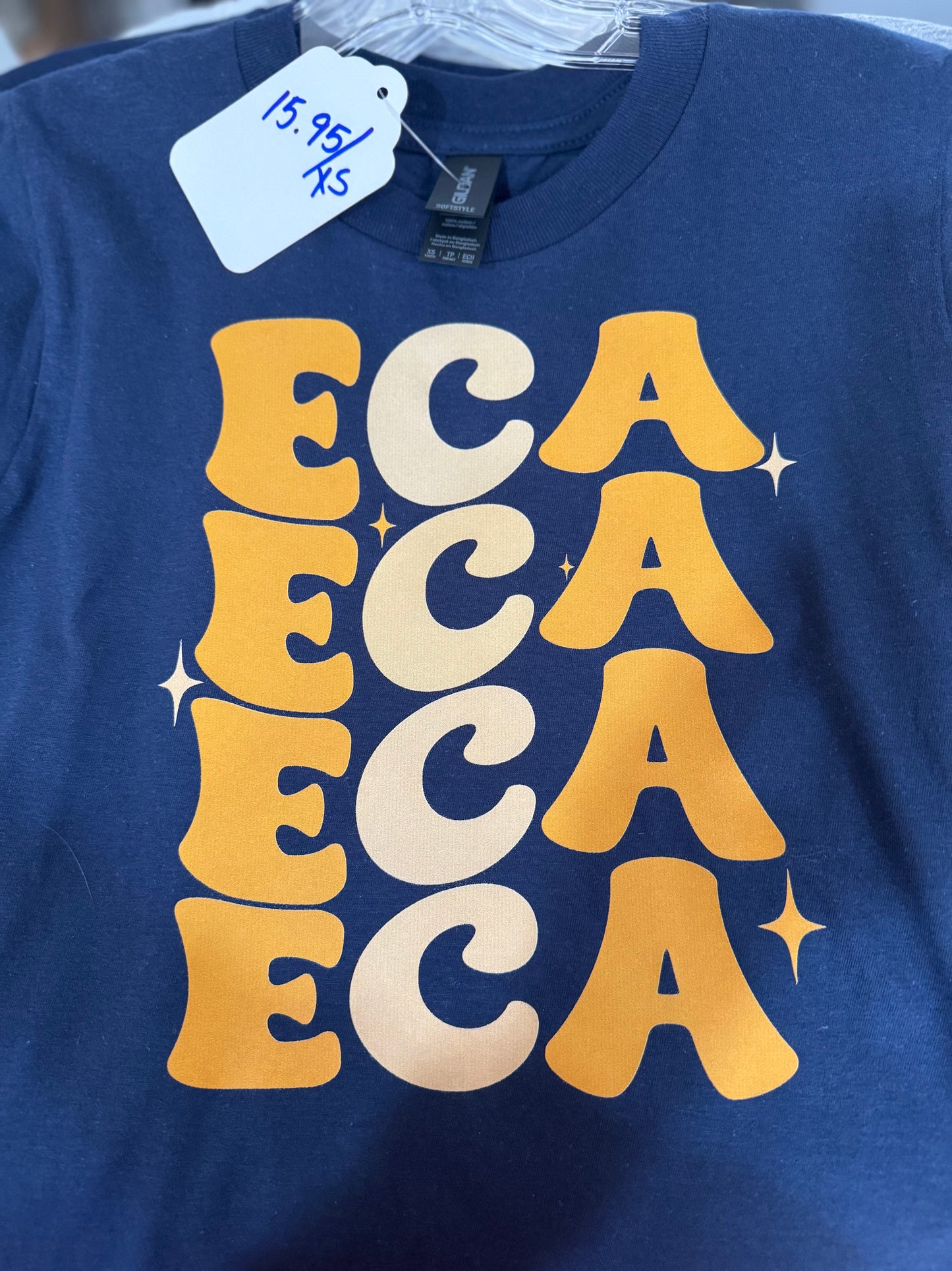 Navy ECA youth shirt with sparkles