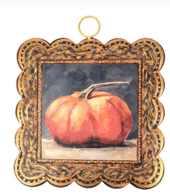 Mini Scallop Art Gilded Orange Pumpkin