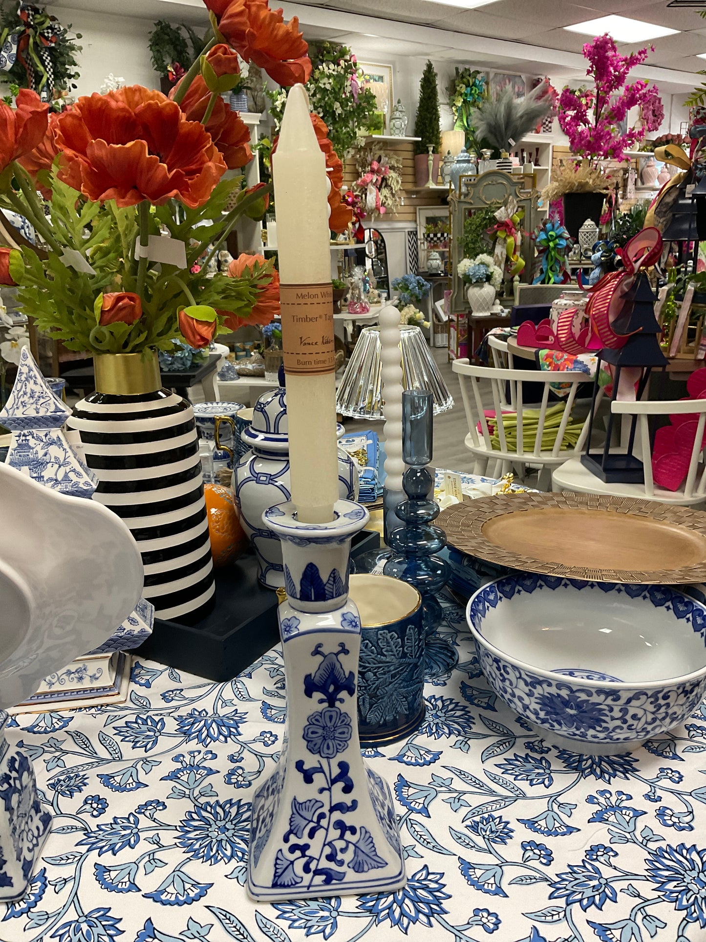 Blue collection tall candle holders