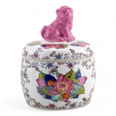 FOO DOG LIDDED BOX - TOBACCO LEAF