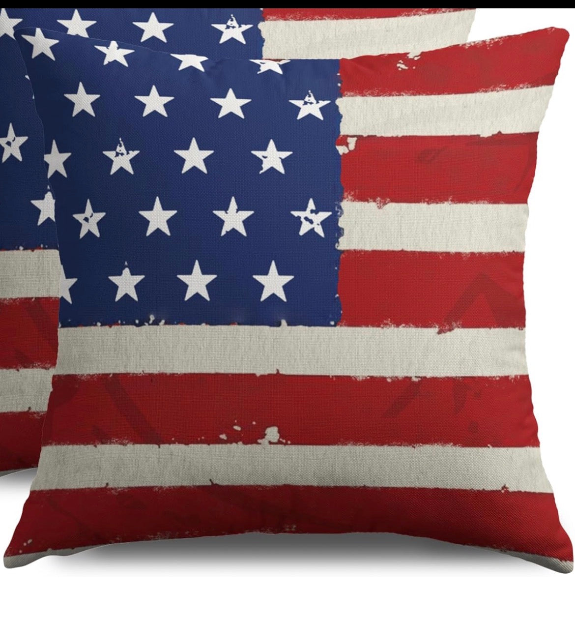 Red, white and blue flag pillow cover