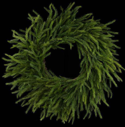 33"DIA SKINNY PINE WREATH 2-TONE GREEN