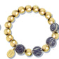 Lapis&blue&white handpainted porcelain stretch bracelet