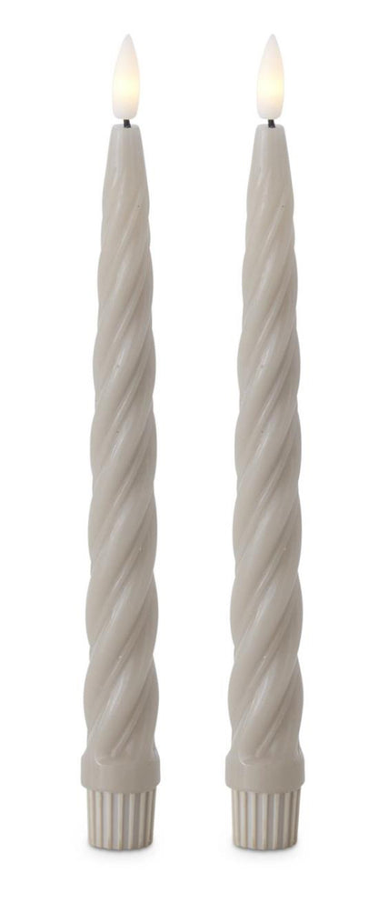 Set of 2 LED narrow spiral candles
