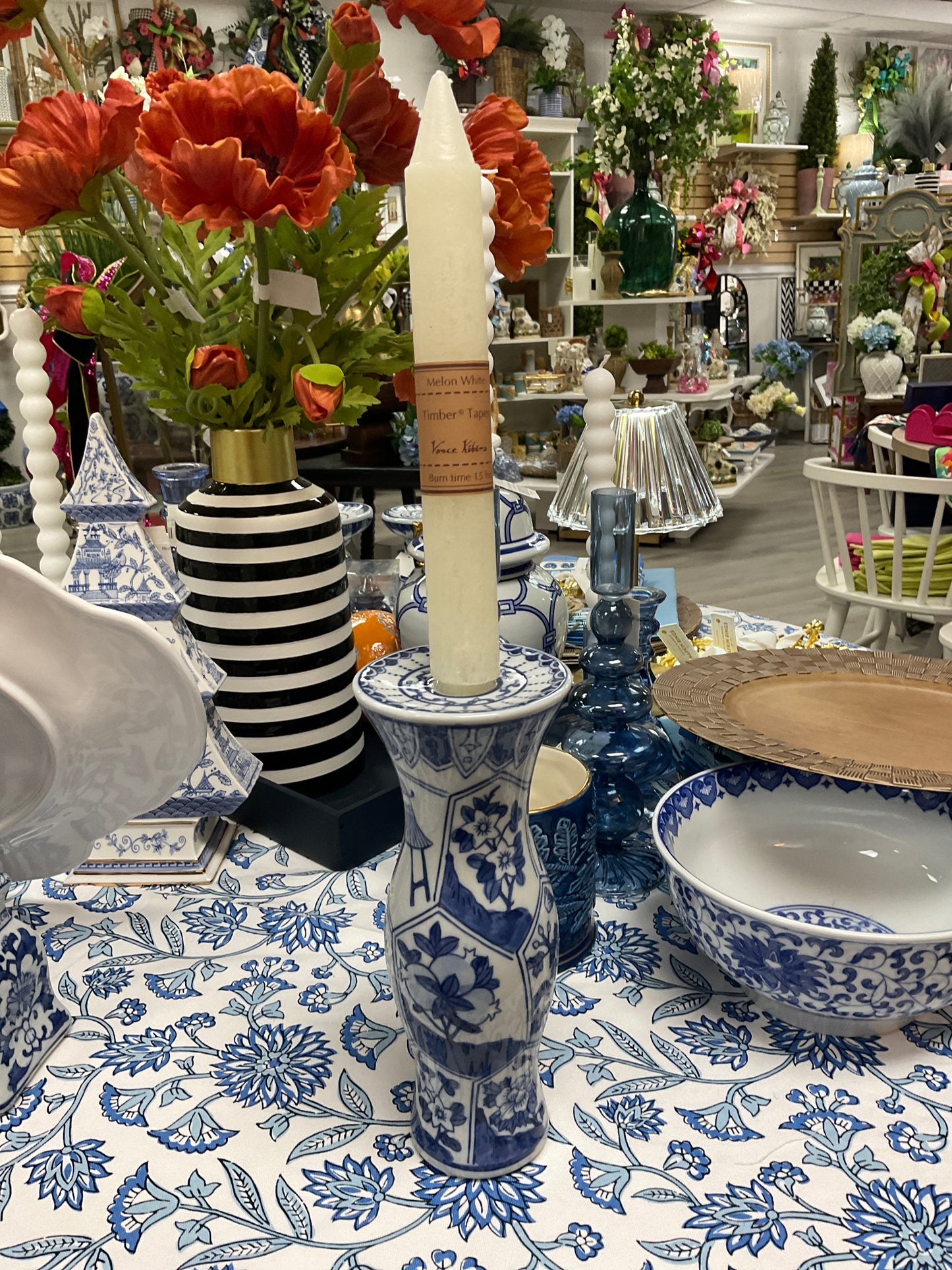Blue collection tall candle holders