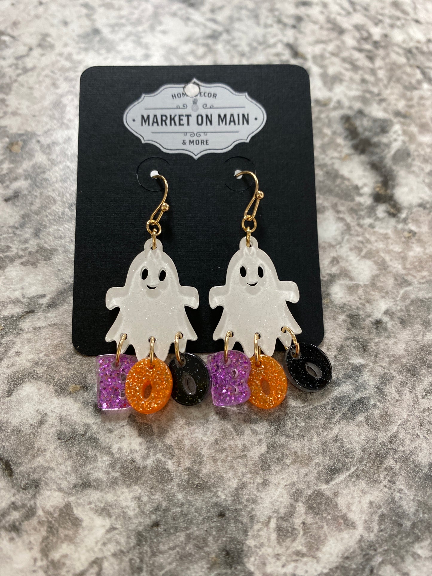 Boo dangle earrings