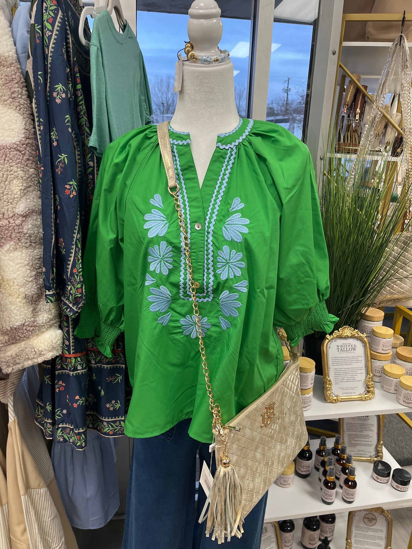 Entro green blouse