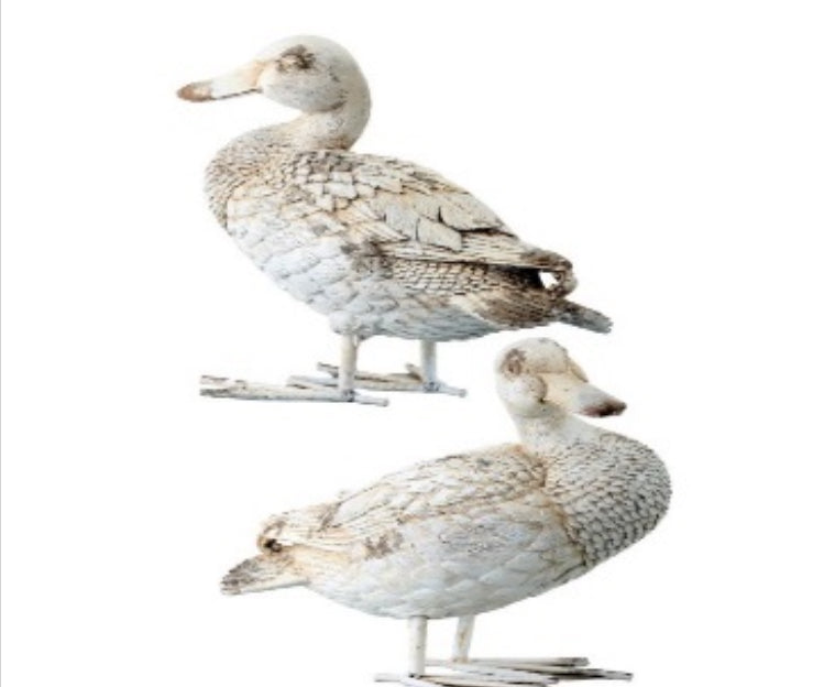 RESIN & Metal WEATHERED DUCKS 8.5" 2 styles