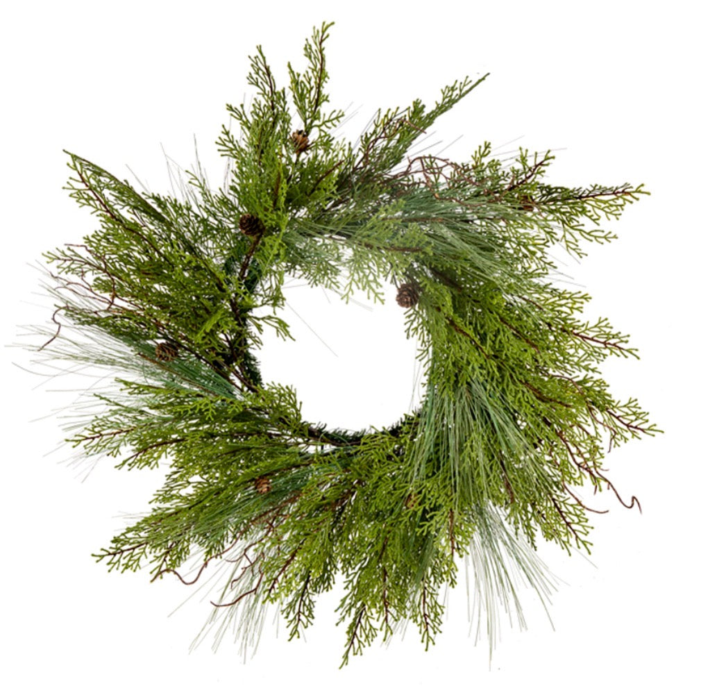 24" DELUXE MIX CEDAR WREATH