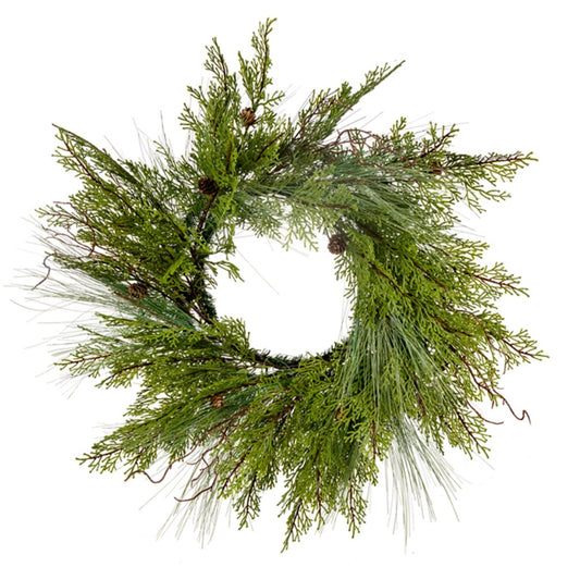 24" DELUXE MIX CEDAR WREATH
