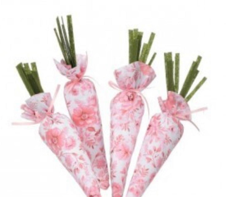 Fabric toile carrots set of 4