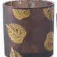 Brown mirrored interior votive w gold birch