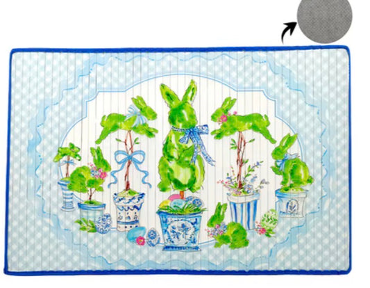 Beck’s rabbits in pots bamboo Mat