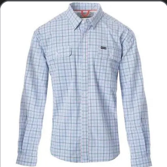 Youth, long sleeve sportsman, button-down, pink blue