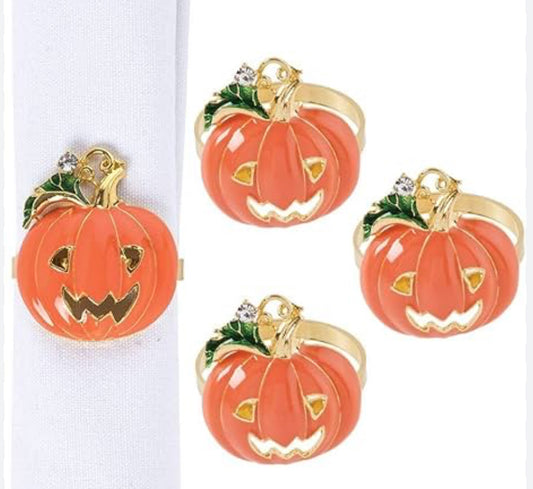 Pumpkin napkin ring set of 4