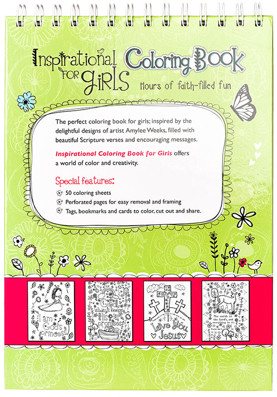 Inspirational coloring book for young girls