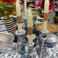 Blue collection tall candle holders