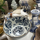 Blue and white lotus flower bowl