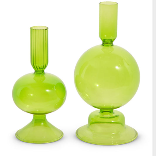 7.25" Green Candle Sticks