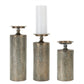 Hammered candle holders or vase