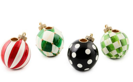 check it out ornament candle holders, set of 4