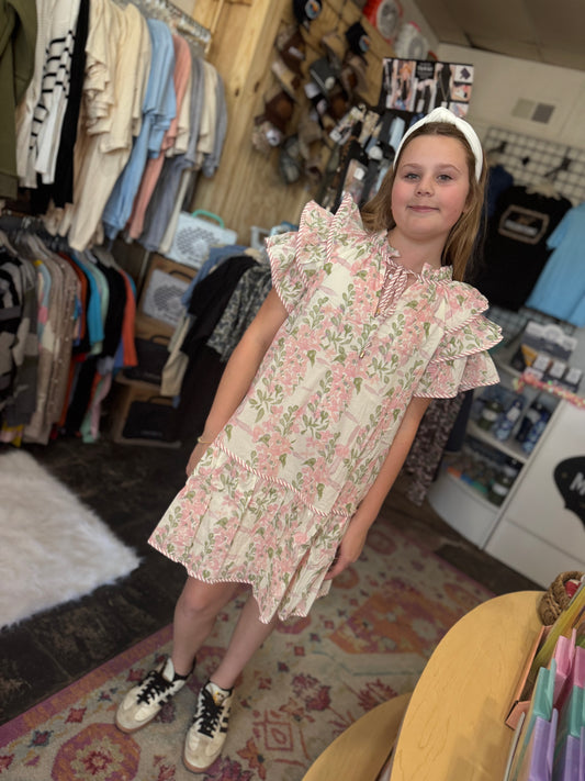 Pink floral dress