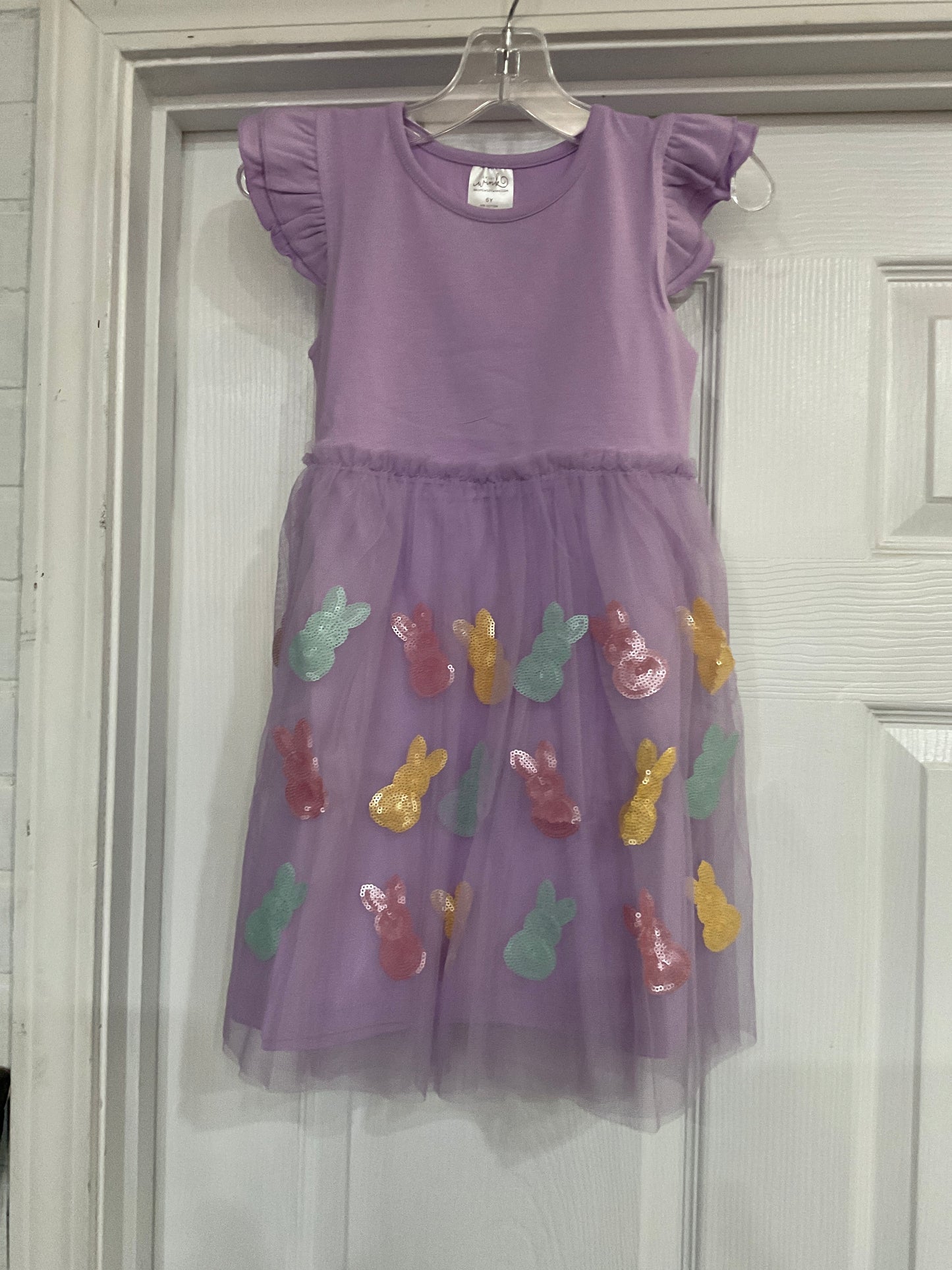 Easter peeps flutter sleeve tutu dress