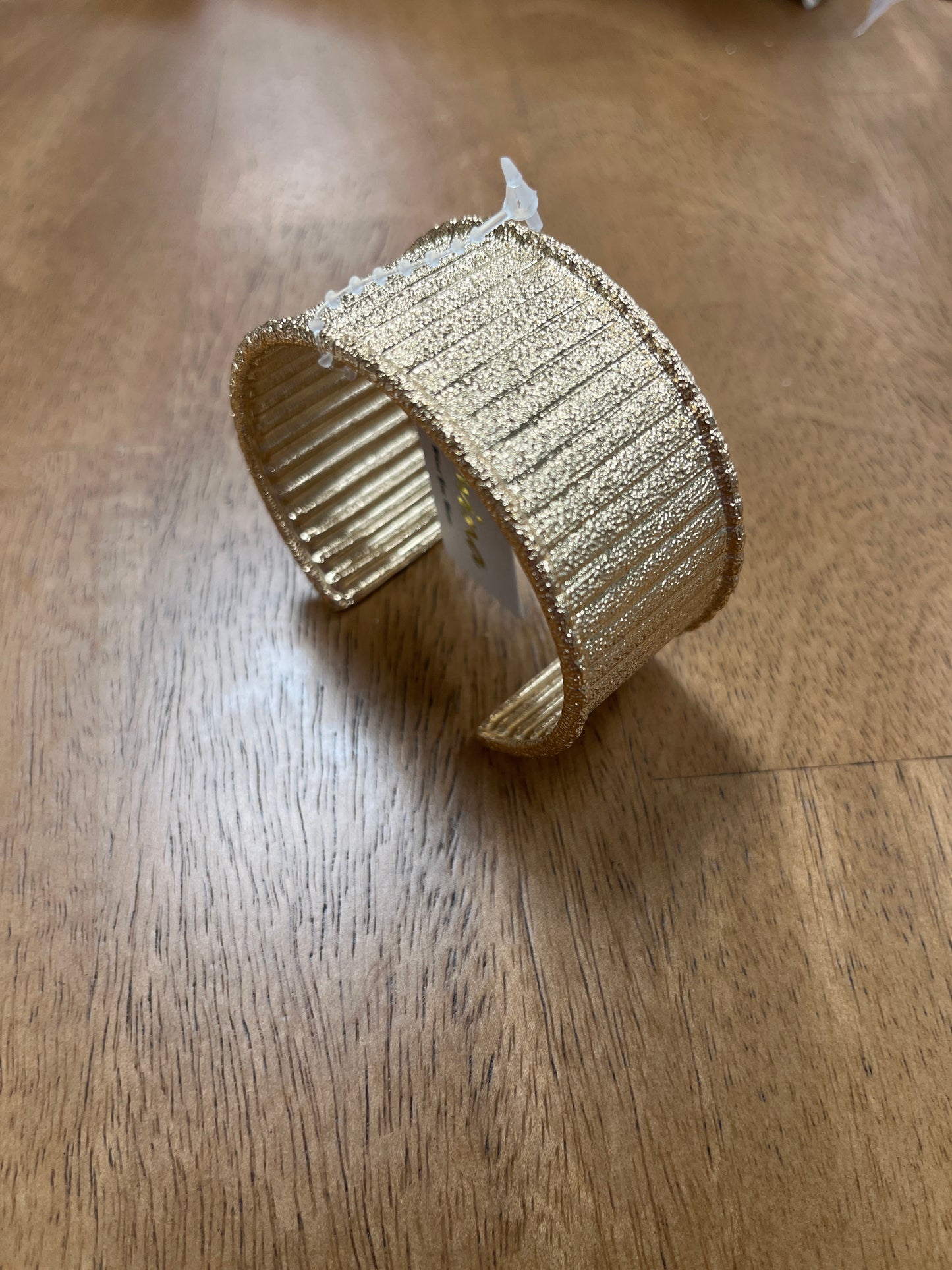 Gold hammered textured 1” cuff bracelet