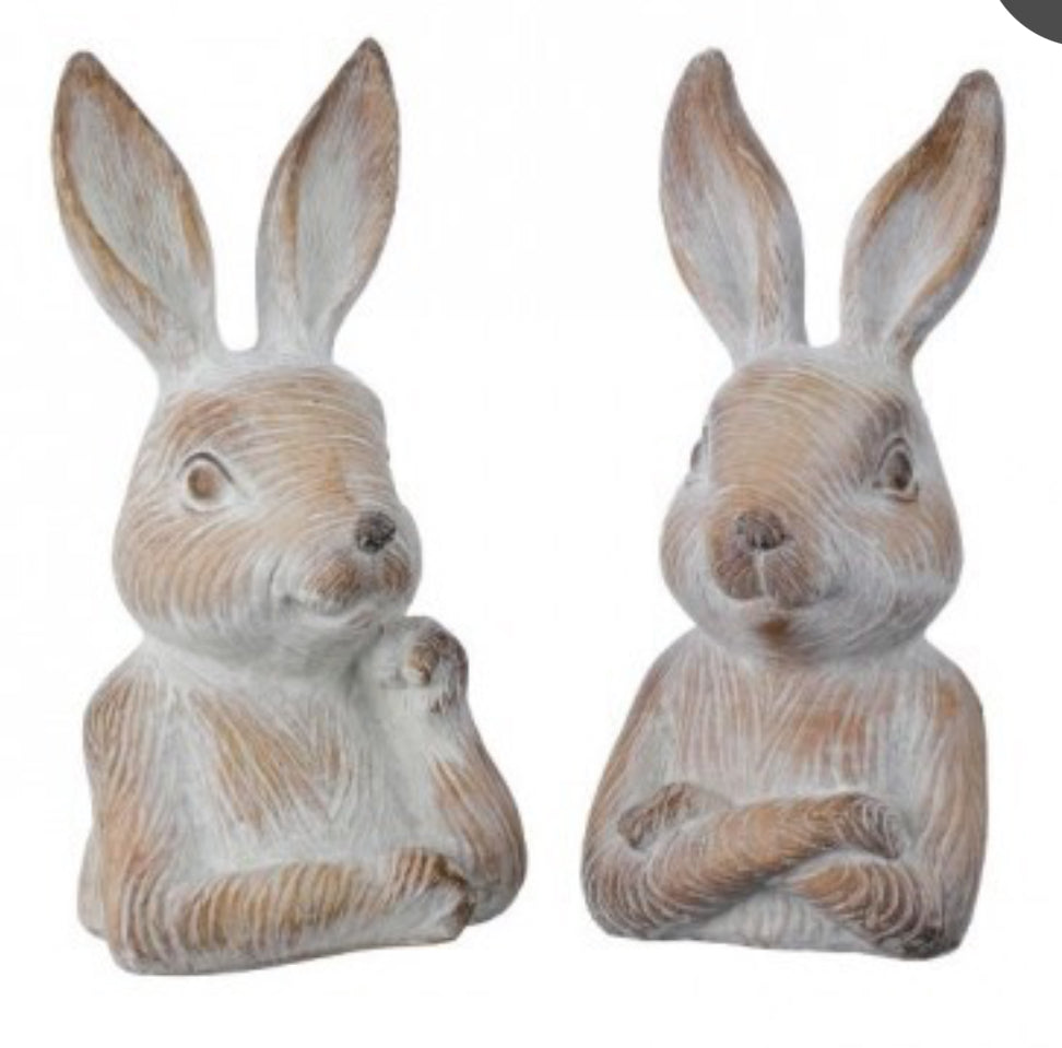 6” resin thoughtful bunny