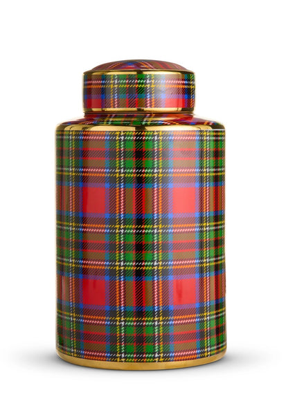 Tartan Plaid Decorative Jar