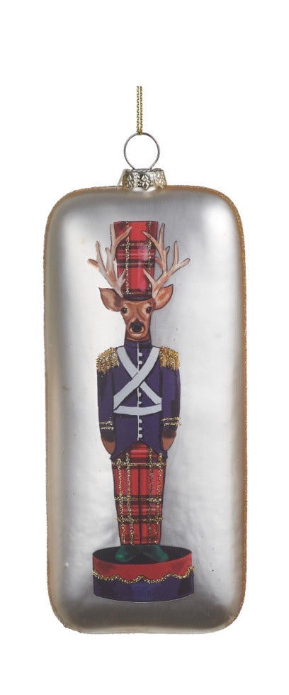 5.5" Deer Nutcracker Rectangle Ornament