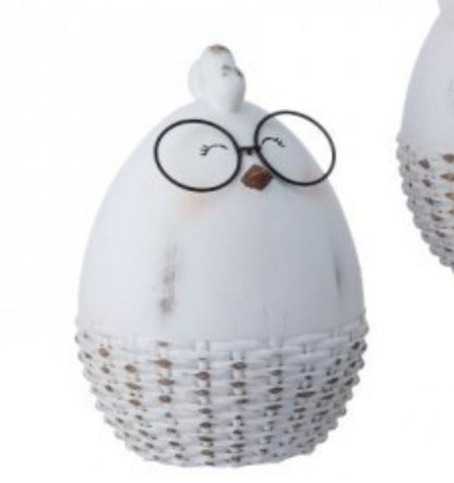 RESIN CHICK/PIG W/METAL GLASSES 2/AST