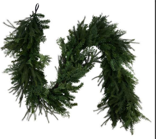6'L R/T CEDAR/MIXED PINE/JUNIPER GARLAND MULTI GREEN