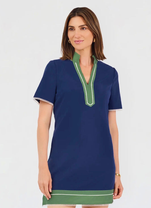 Brenda Short Sleeve Dress in Navy
