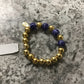 Lapis&blue&white handpainted porcelain stretch bracelet