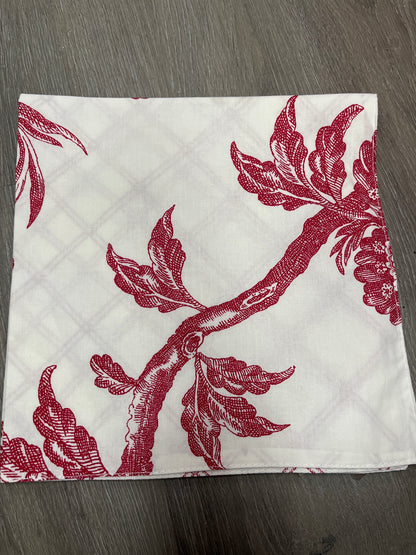 Red and white toile napkins