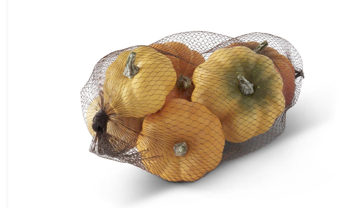 Bag of 6 mini yellow and orange filler pumpkins