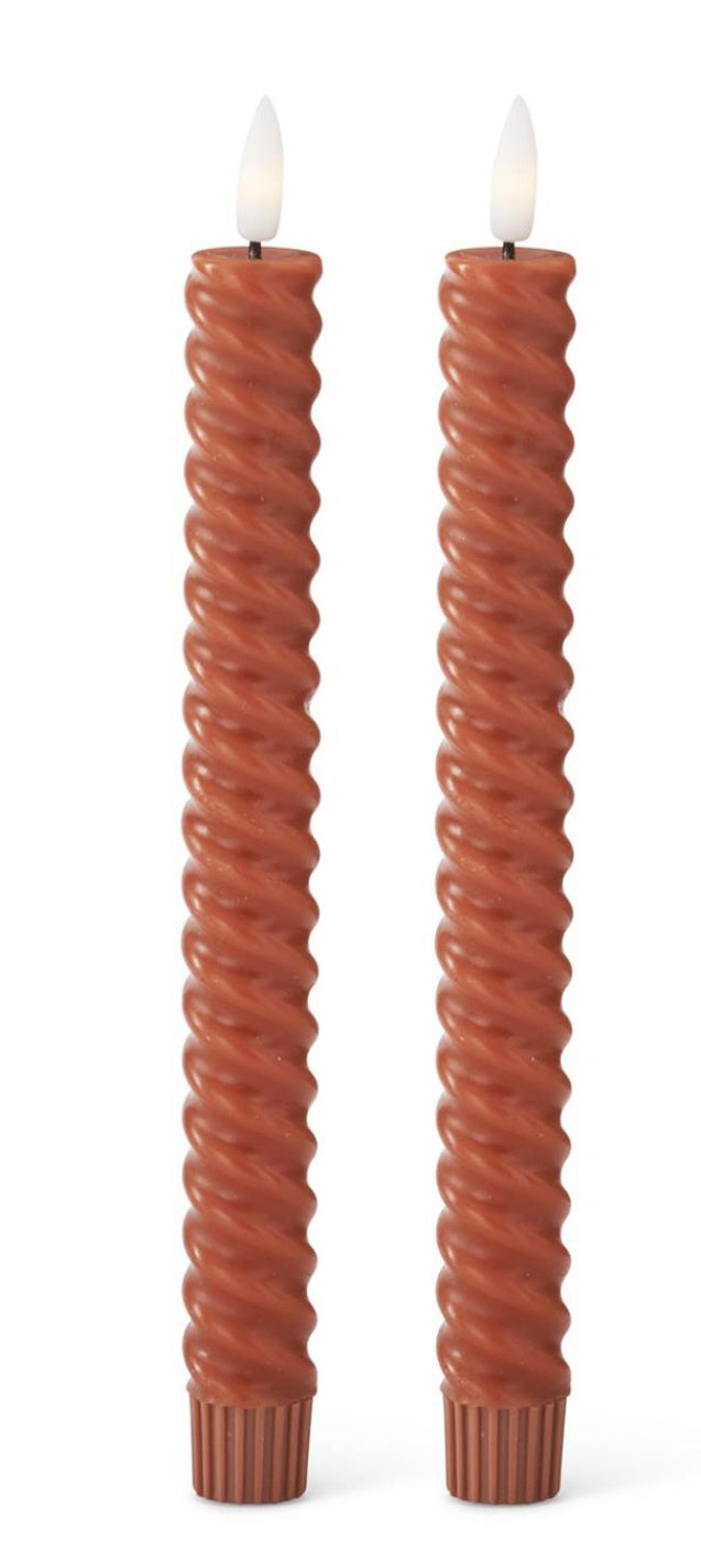 Set of 2 LED wide spiral candles