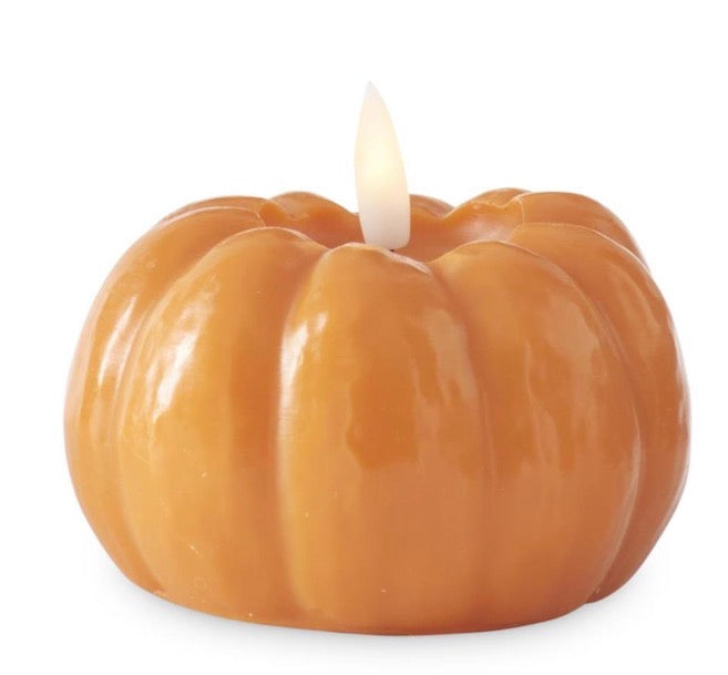 Orange Wax LED Flicker Flame Candle