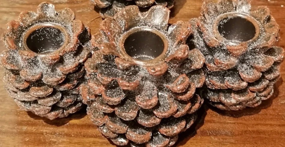 Pine Cone Taper Holders