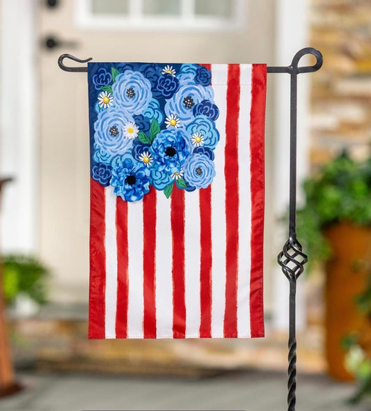 American Classic Floral Flag Applique Garden Flag