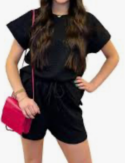 Textured short set