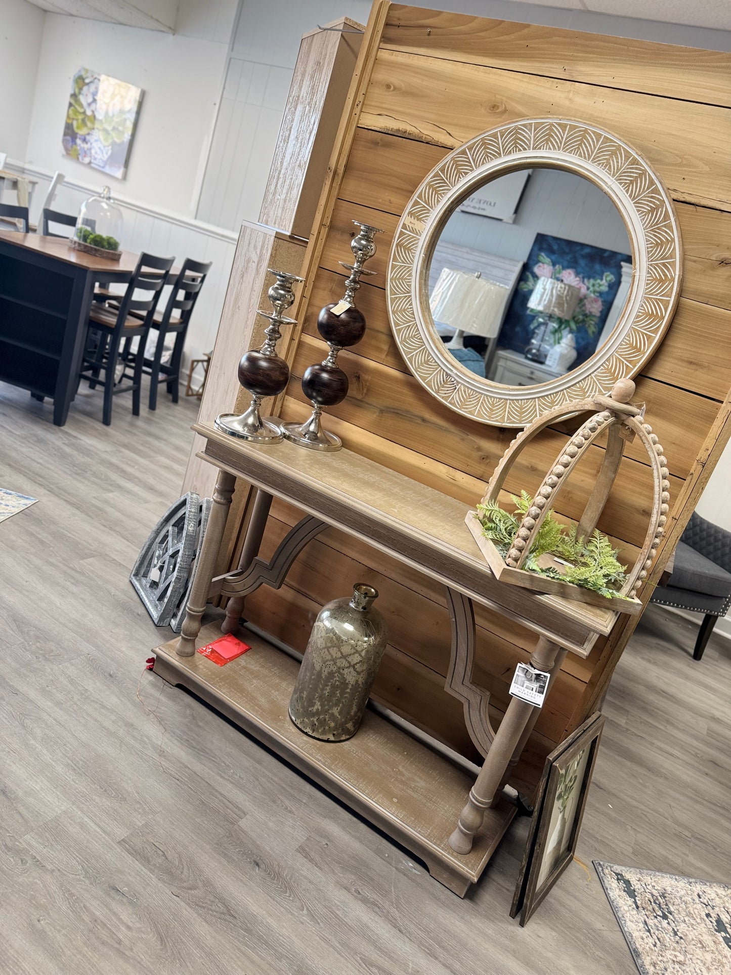 Weathered Wood Trestle Table