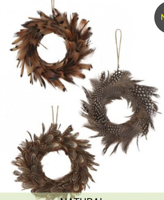 Feather wreath ornament