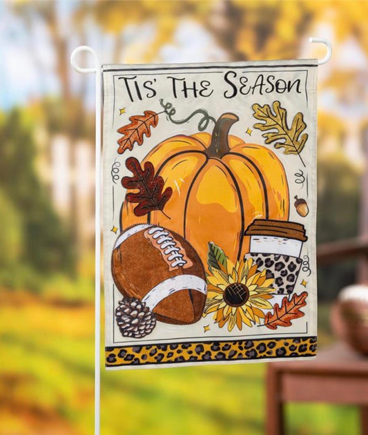 Tis' The Season Fall Applique Garden Flag
