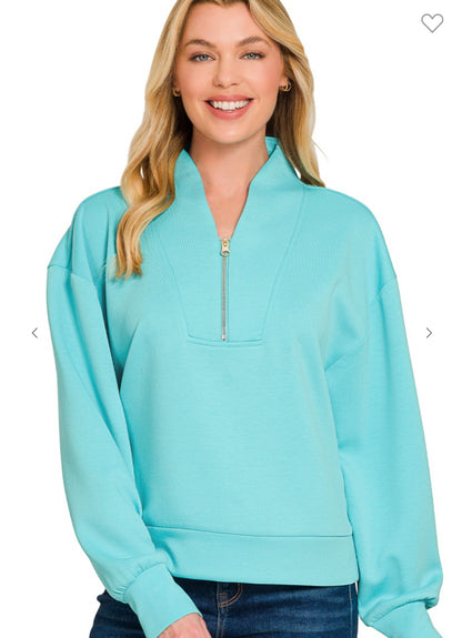 Scuba half zip pullover