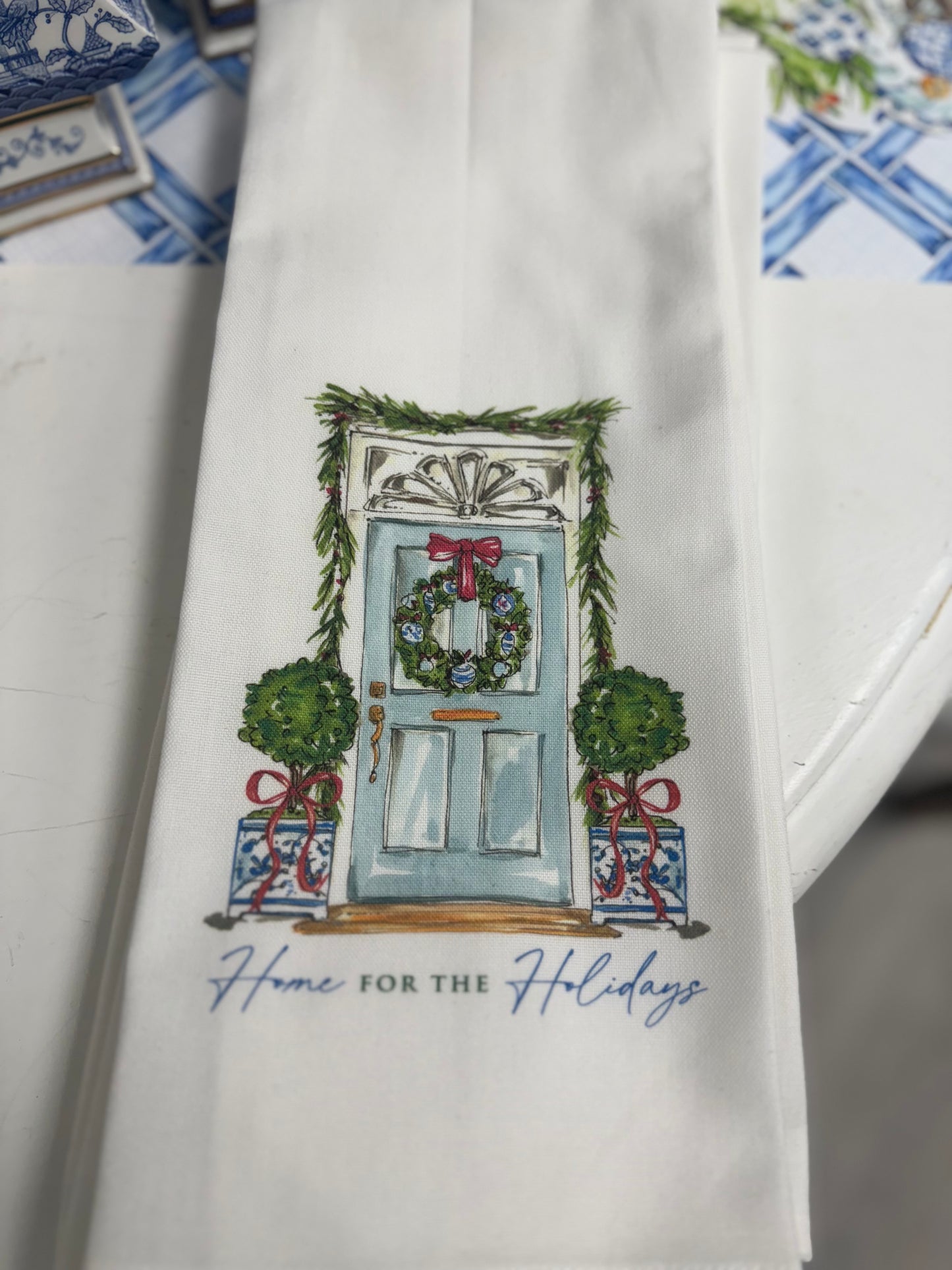 Home for the holidays kitchen towel