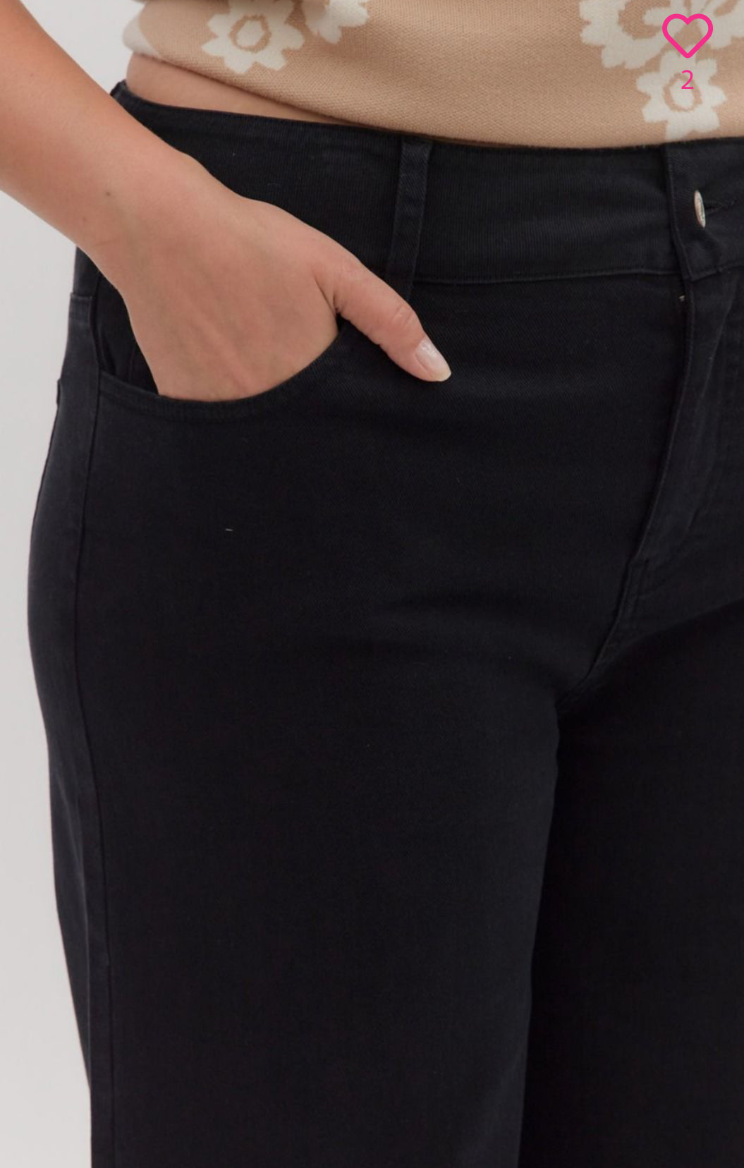 Plus mid rise ankle length pant black