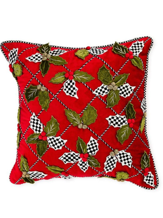 holly lattice throw pillow